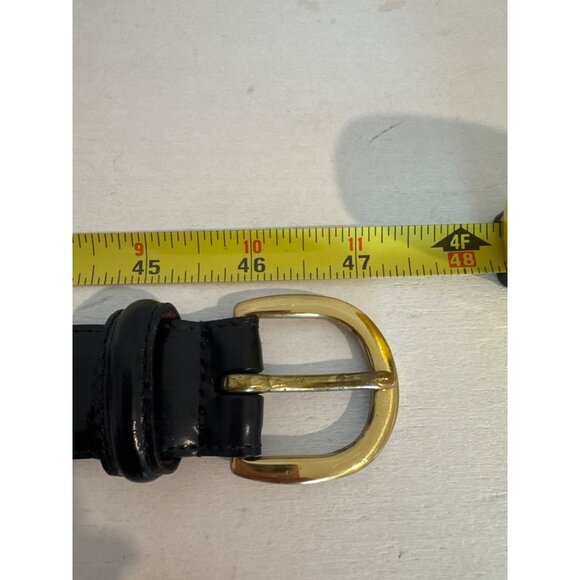 Coach Mens Leather Belt Sz 42 Black Smooth Cowhide Polished Brass Buckle Luxury - Picture 9 of 12